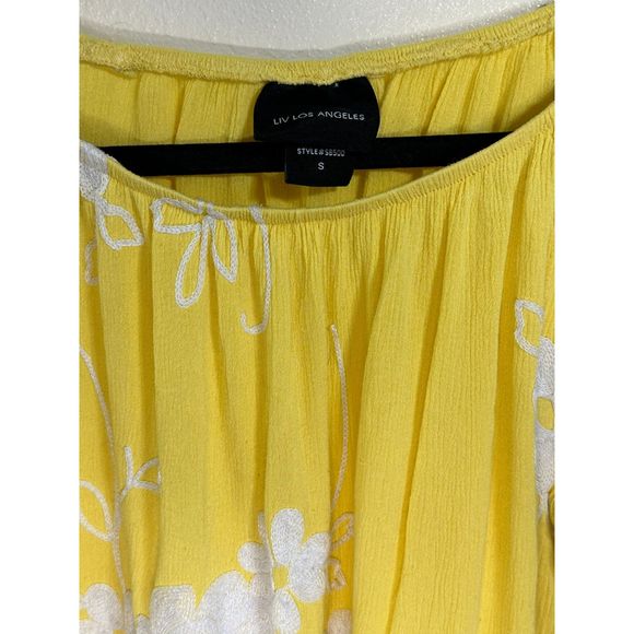 Liv Los Angeles Anthropologie Sautache Floral Peasant Top with Peplum Size S - Picture 5 of 6